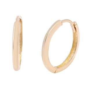 Rachel Koen Solid Small Huggie Earrings 14K Yellow Gold 15mm